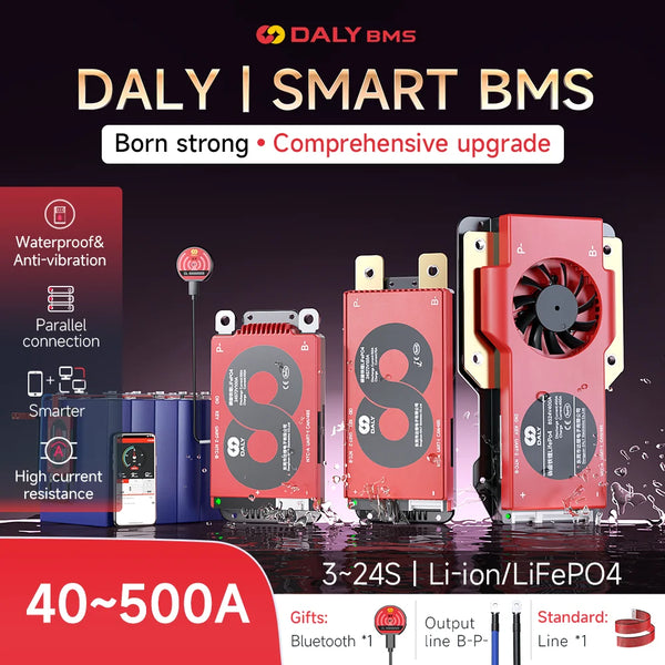 DALY SMART BMS LFP 4S 7S 8S 16S 20S 24S Li-ion 3S 7S 13S 14S 16S 20S 12V 24V 36V 48V 60V 72V K M S Board BMS For lithium batteri