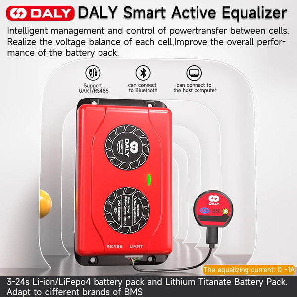 Daly Smart Bms Lifepo4 4S Active Balancer 1A 8S 24V 16S 48V Battery Equalizer For Lithium 18650 Battery