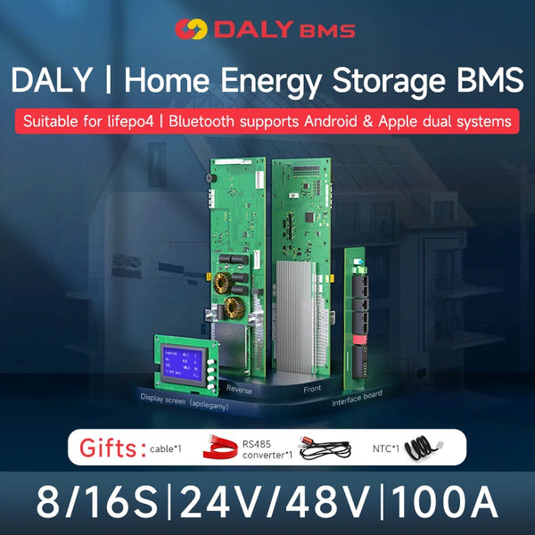 Daly Smart Lifepo4 BMS 8S 24V 16S 48V 100A For Home Energy Storage