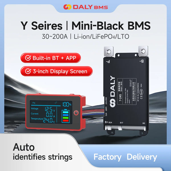 Daly Smart BMS 4S 7S 8S 13S 14S 16S 17S 20S 24S Built-in Bluetooth 3inch LCD 30A 40A 60A 80A 100A 150A 200A Lifepo4 Li-Ion LTO