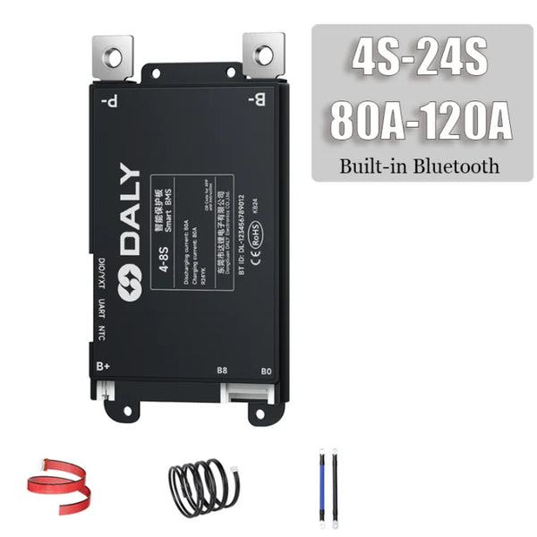 Daly Smart BMS 4S-8S 7S-17S 7S-24S 80A 100A 120A  Smart Integrated Bluetooth Surveillance Lithium Battery Lifepo4 Li-Ion LTO
