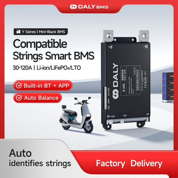 DALY Smart BMS 4S 5S 6S 7S 8S 17S 20S 24S 12V 24V 48V Lifepo4 BMS 30A 40A 60A 80A 100A 120A Li-Ion LTO 3.7V 3.2V Battery BMS