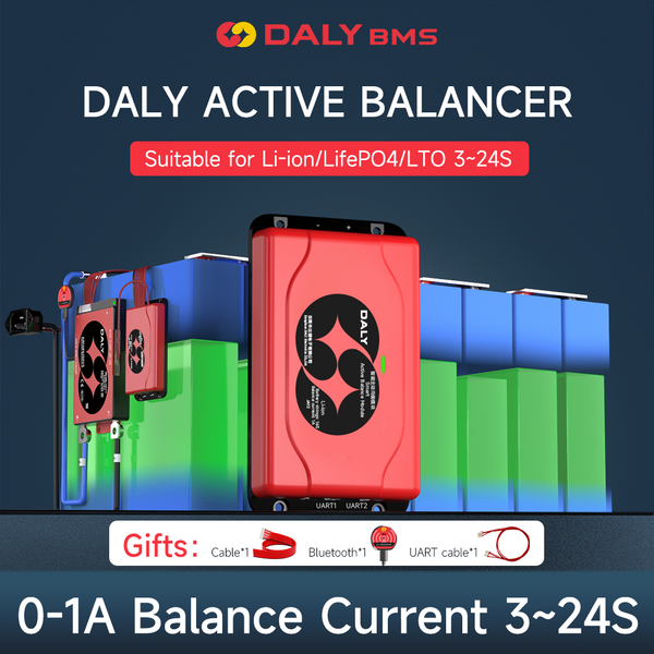 Daly Smart BMS 1A  Active Balancer Li-ion Lifepo4 3S-24S Battery Equalizer for Lithium 18650 Battery 4S 12V 16S 48V