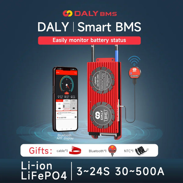 Daly Smart BMS LiFePo4 4S 12V 24S 72V 48V 16S 200A 250A 300A 400A 500A Li-Ion BMS 7S 13S 14S 48V For power banks