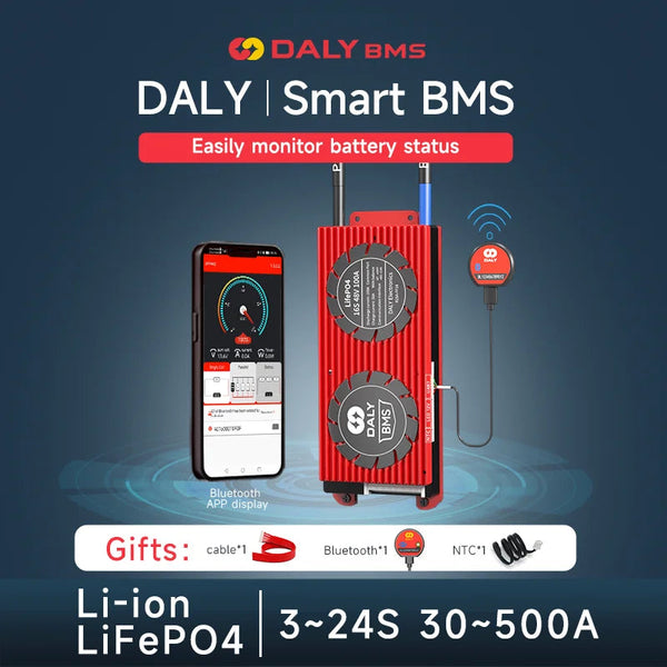 Daly Smart BMS LiFePo4 4S 12V 24S 72V 48V 16S 30A 40A 60A 80A 100A 150A Li-Ion BMS 7S 13S 14S 48V For power banks